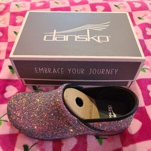 Purple Glitter Dansko Clogs